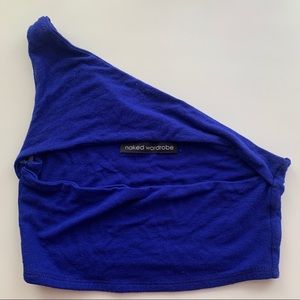 Naked Wardrobe one shoulder crop top